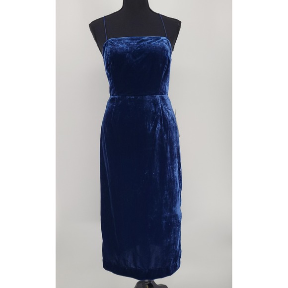 Anthropologie Dresses & Skirts - Anthropologie Sapphire Velvet Slip Midi Dress